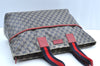 Authentic GUCCI Sherry Line GG Crystal Tote Bag PVC Leather 155524 Navy K4452