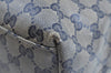 Authentic GUCCI Sherry Line GG Crystal Tote Bag PVC Leather 155524 Navy K4452