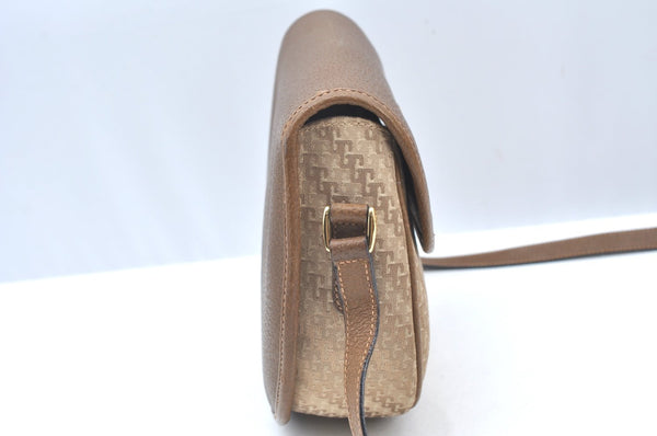 Authentic GUCCI Shoulder Cross Body Bag Purse Canvas Leather Beige Brown K4455