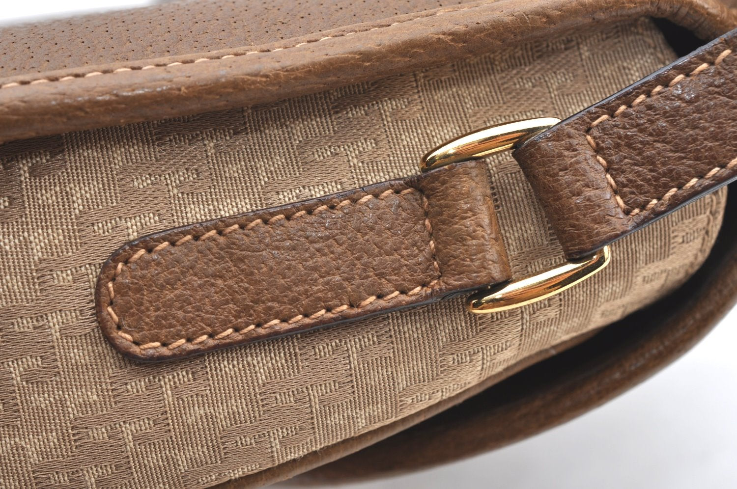 Authentic GUCCI Shoulder Cross Body Bag Purse Canvas Leather Beige Brown K4455