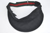 Authentic GUCCI Web Sherry Line Sun Visor GG Canvas Leather Size S Black K4458