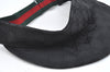 Authentic GUCCI Web Sherry Line Sun Visor GG Canvas Leather Size S Black K4458