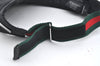 Authentic GUCCI Web Sherry Line Sun Visor GG Canvas Leather Size S Black K4458