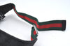 Authentic GUCCI Web Sherry Line Sun Visor GG Canvas Leather Size S Black K4458