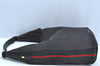 Authentic GUCCI Web Sherry Line Shoulder Bag Canvas Leather 73885 Black K4459