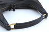 Authentic GUCCI Web Sherry Line Shoulder Bag Canvas Leather 73885 Black K4459