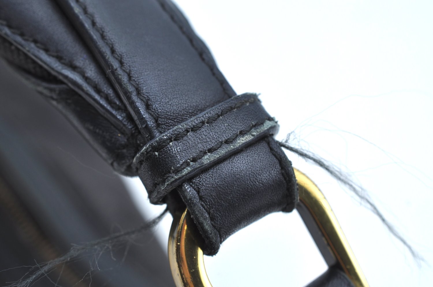 Authentic GUCCI Web Sherry Line Shoulder Bag Canvas Leather 73885 Black K4459