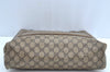 Authentic GUCCI Web Sherry Line Shoulder Tote Bag GG PVC Leather Brown K4475