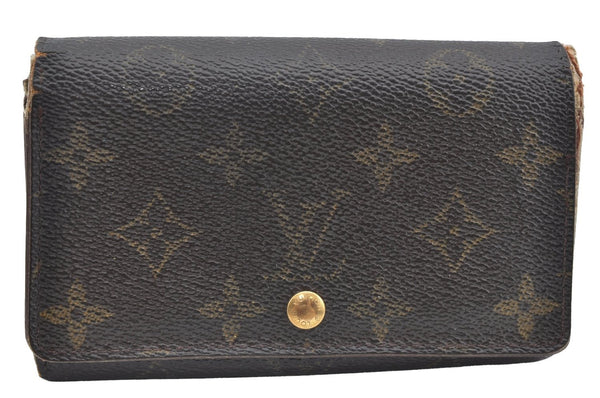 Authentic Louis Vuitton Monogram Porte Monnaie Billets Tresor Wallet Junk K4494