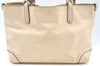 Authentic GUCCI Craft Logo Shoulder Tote Bag Purse Leather 269878 Beige K4507