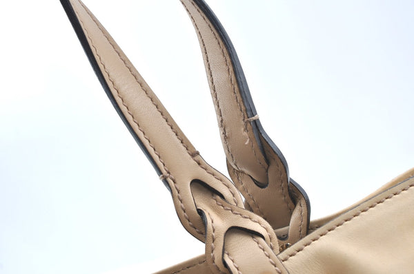 Authentic GUCCI Craft Logo Shoulder Tote Bag Purse Leather 269878 Beige K4507