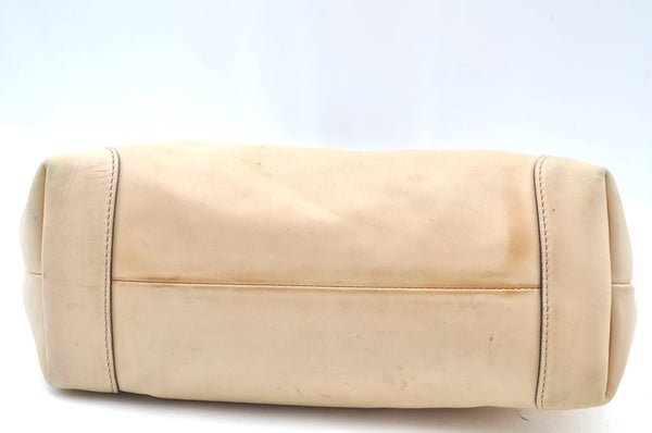 Authentic GUCCI Craft Logo Shoulder Tote Bag Purse Leather 269878 Beige K4507