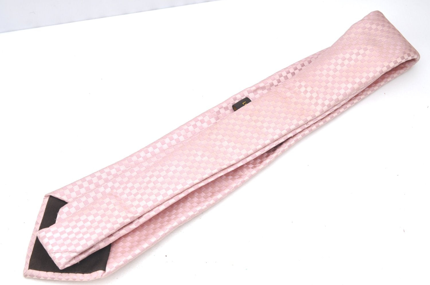 Authentic Louis Vuitton Damier Necktie Tie Silk Pink LV K4508