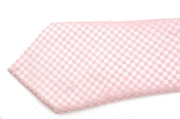 Authentic Louis Vuitton Damier Necktie Tie Silk Pink LV K4508