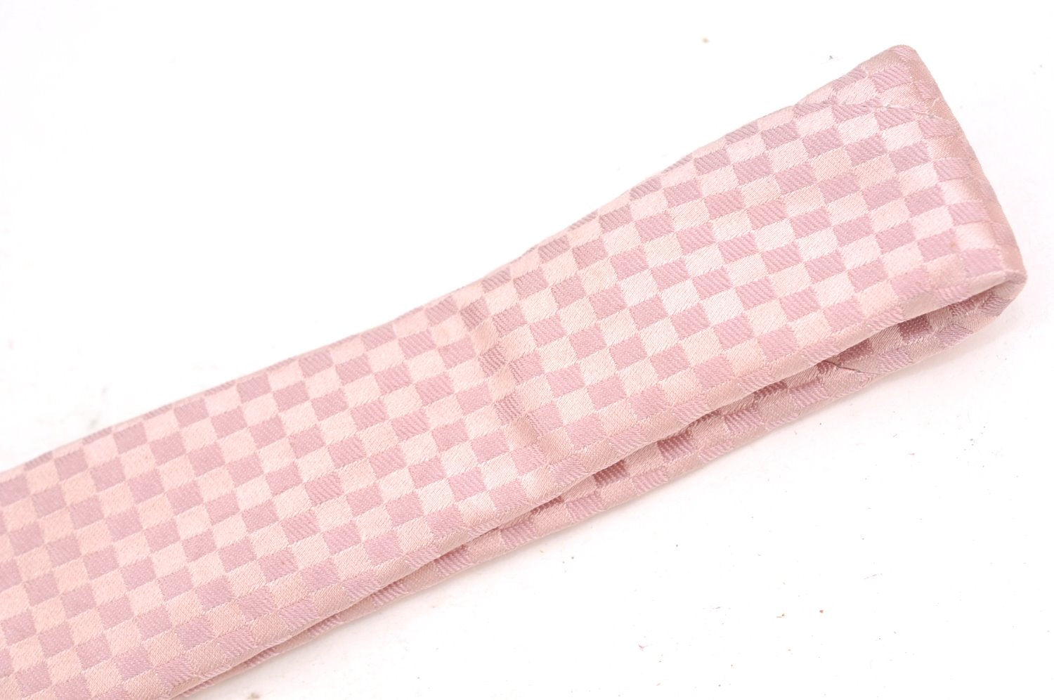 Authentic Louis Vuitton Damier Necktie Tie Silk Pink LV K4508