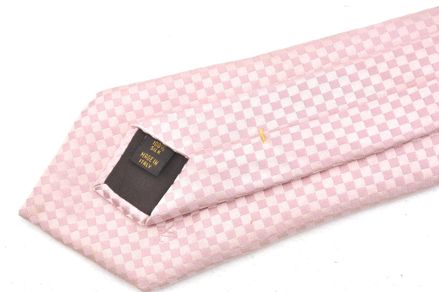 Authentic Louis Vuitton Damier Necktie Tie Silk Pink LV K4508