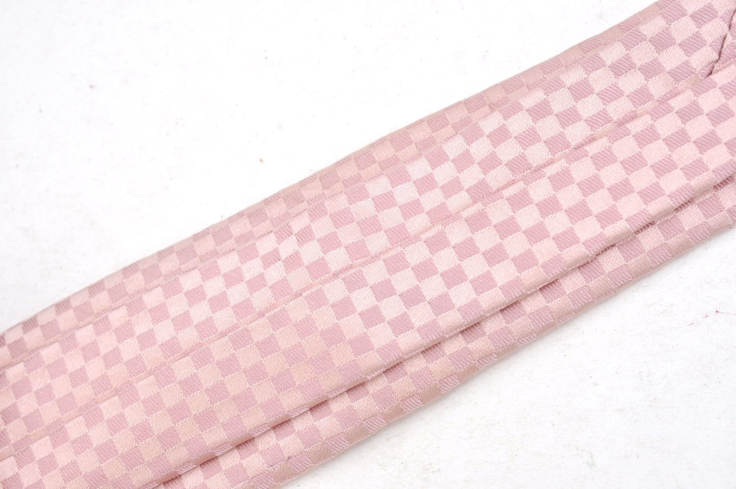 Authentic Louis Vuitton Damier Necktie Tie Silk Pink LV K4508