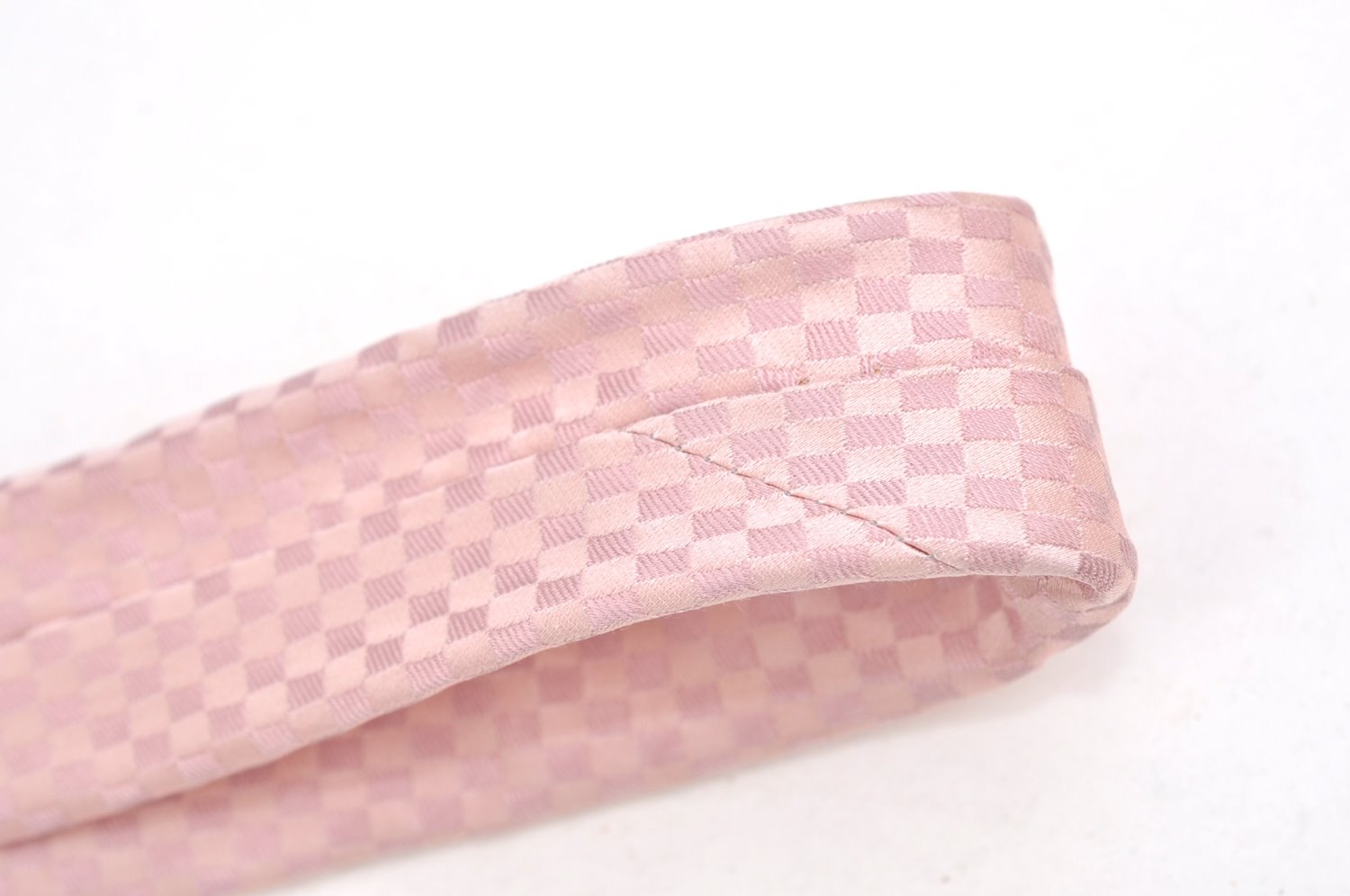 Authentic Louis Vuitton Damier Necktie Tie Silk Pink LV K4508