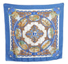 Authentic HERMES Carre 90 Scarf "L'ENTENTE CORDIALE" Silk Blue K4510