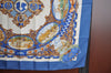 Authentic HERMES Carre 90 Scarf "L'ENTENTE CORDIALE" Silk Blue K4510