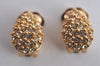 Authentic Christian Dior Vintage Rhinestone Earrings Gold Tone CD K4512