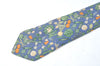 Authentic HERMES Tie Necktie Vegetable Pattern Silk 7460HA Blue K4513