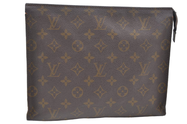 Auth Louis Vuitton Monogram Poche Toilette 26 Cosmetics Pouch Old Model LV K4514