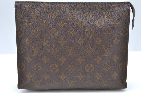 Auth Louis Vuitton Monogram Poche Toilette 26 Cosmetics Pouch Old Model LV K4514