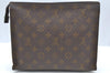 Auth Louis Vuitton Monogram Poche Toilette 26 Cosmetics Pouch Old Model LV K4514