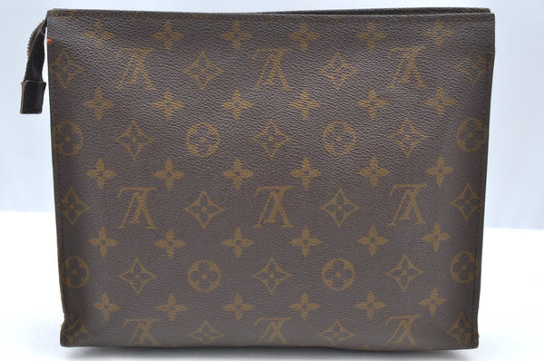 Auth Louis Vuitton Monogram Poche Toilette 26 Cosmetics Pouch Old Model LV K4514