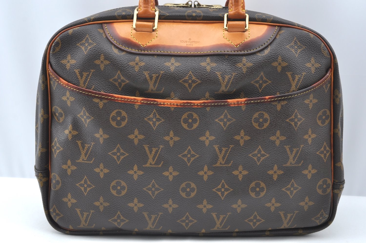 Authentic Louis Vuitton Monogram Deauville Hand Bag M47270 LV Junk K4515