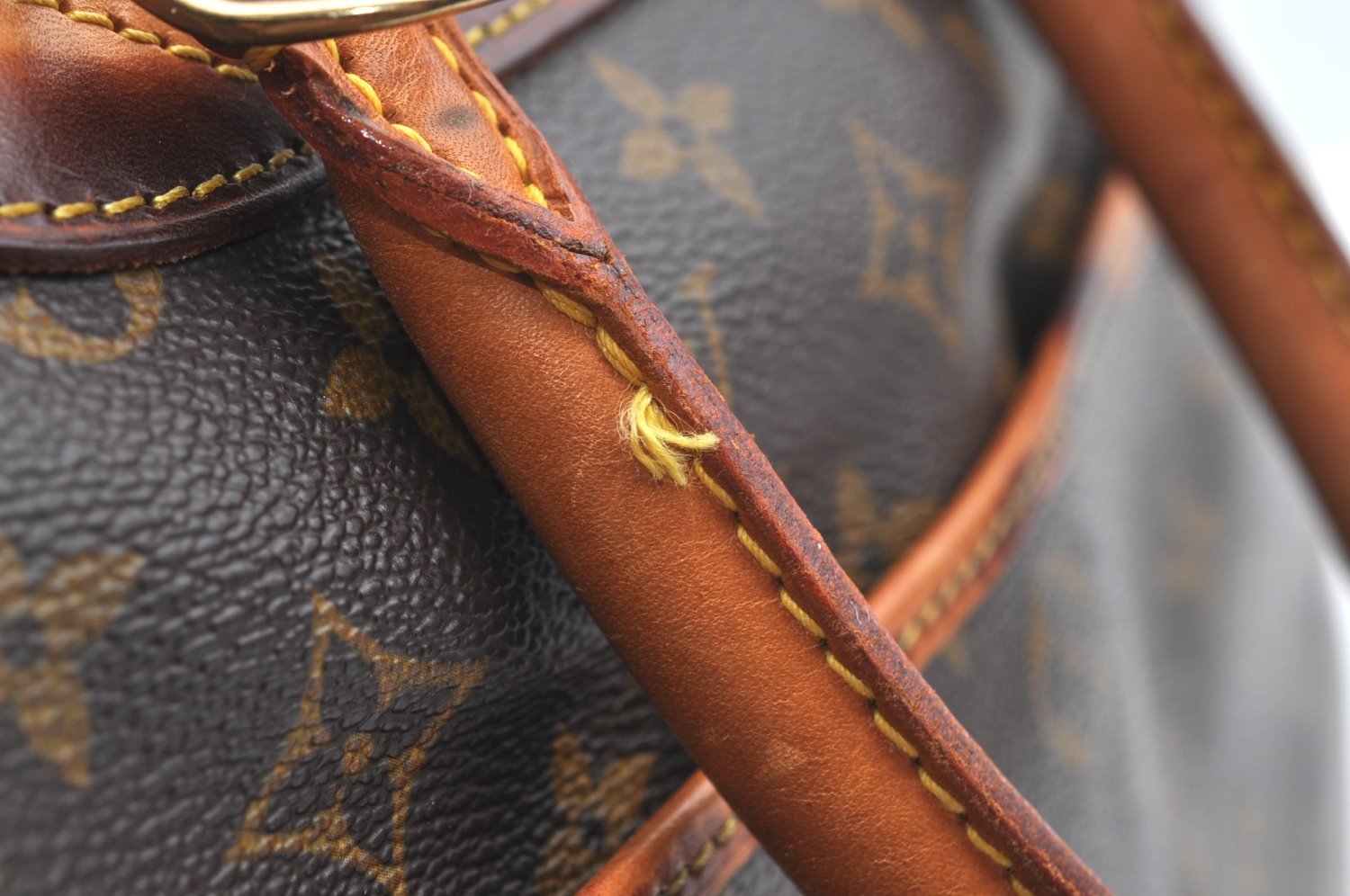 Authentic Louis Vuitton Monogram Deauville Hand Bag M47270 LV Junk K4515