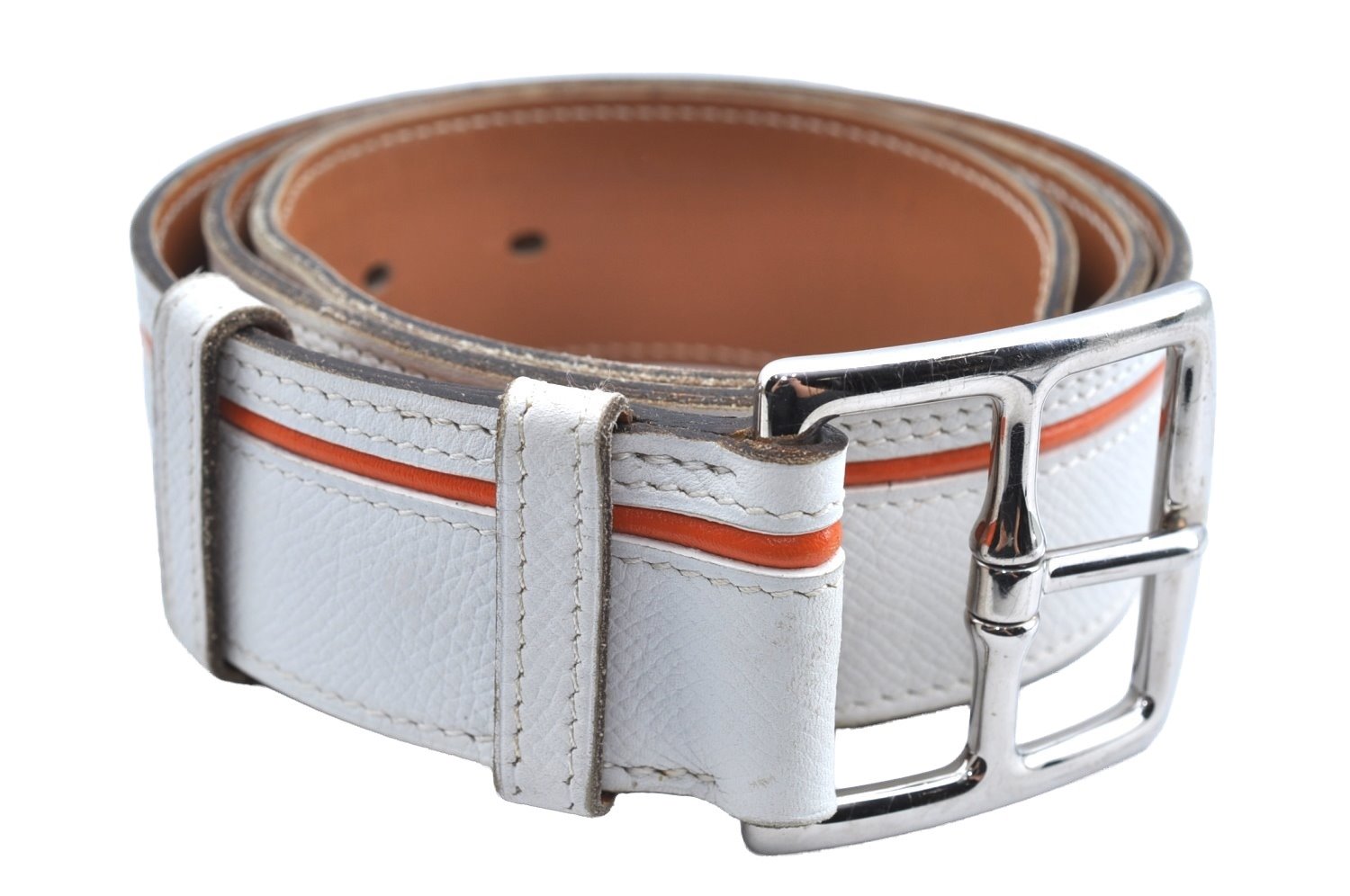 Authentic HERMES Leather Belt Size80cm 29.9-33.9