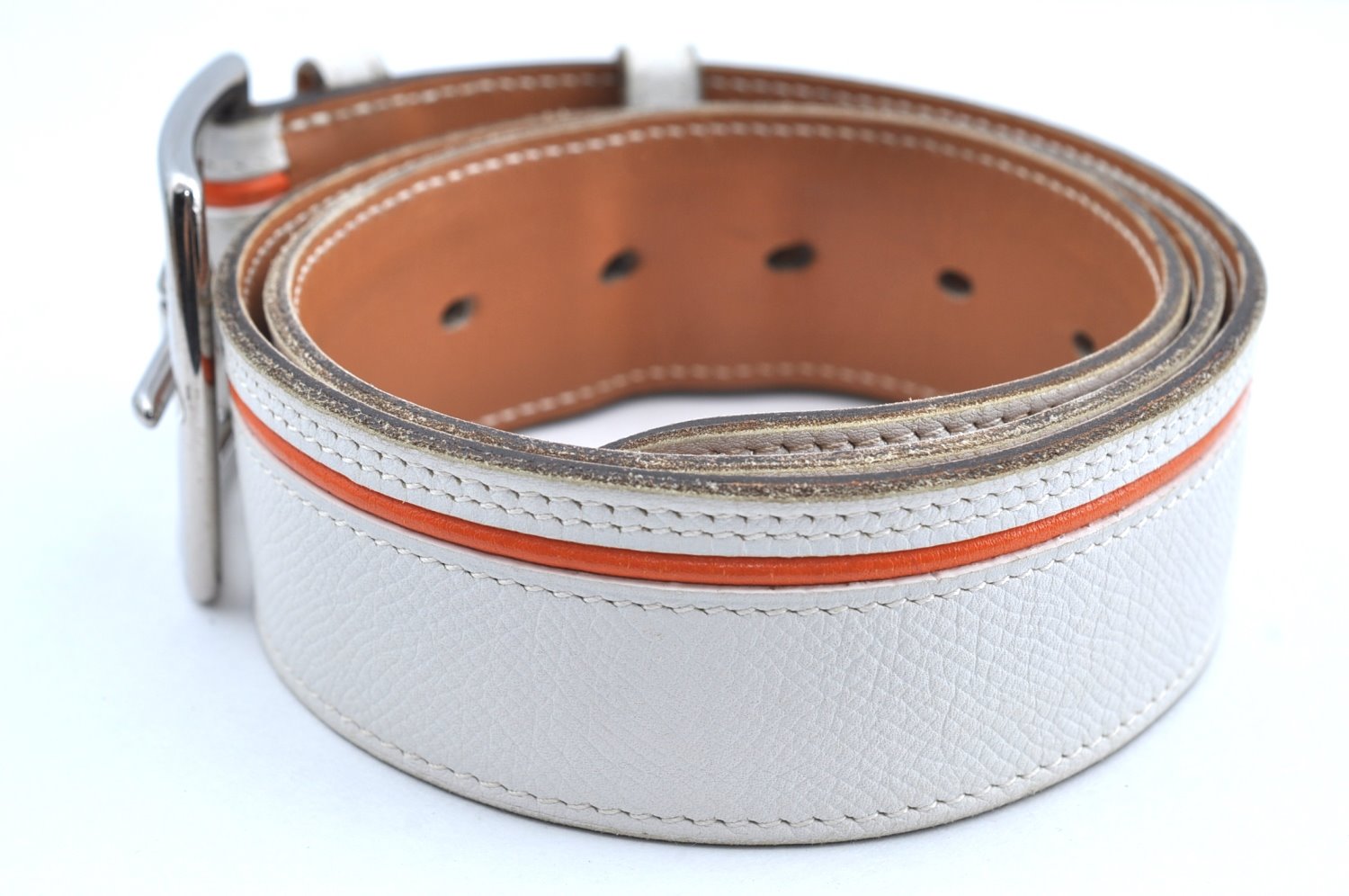 Authentic HERMES Leather Belt Size80cm 29.9-33.9