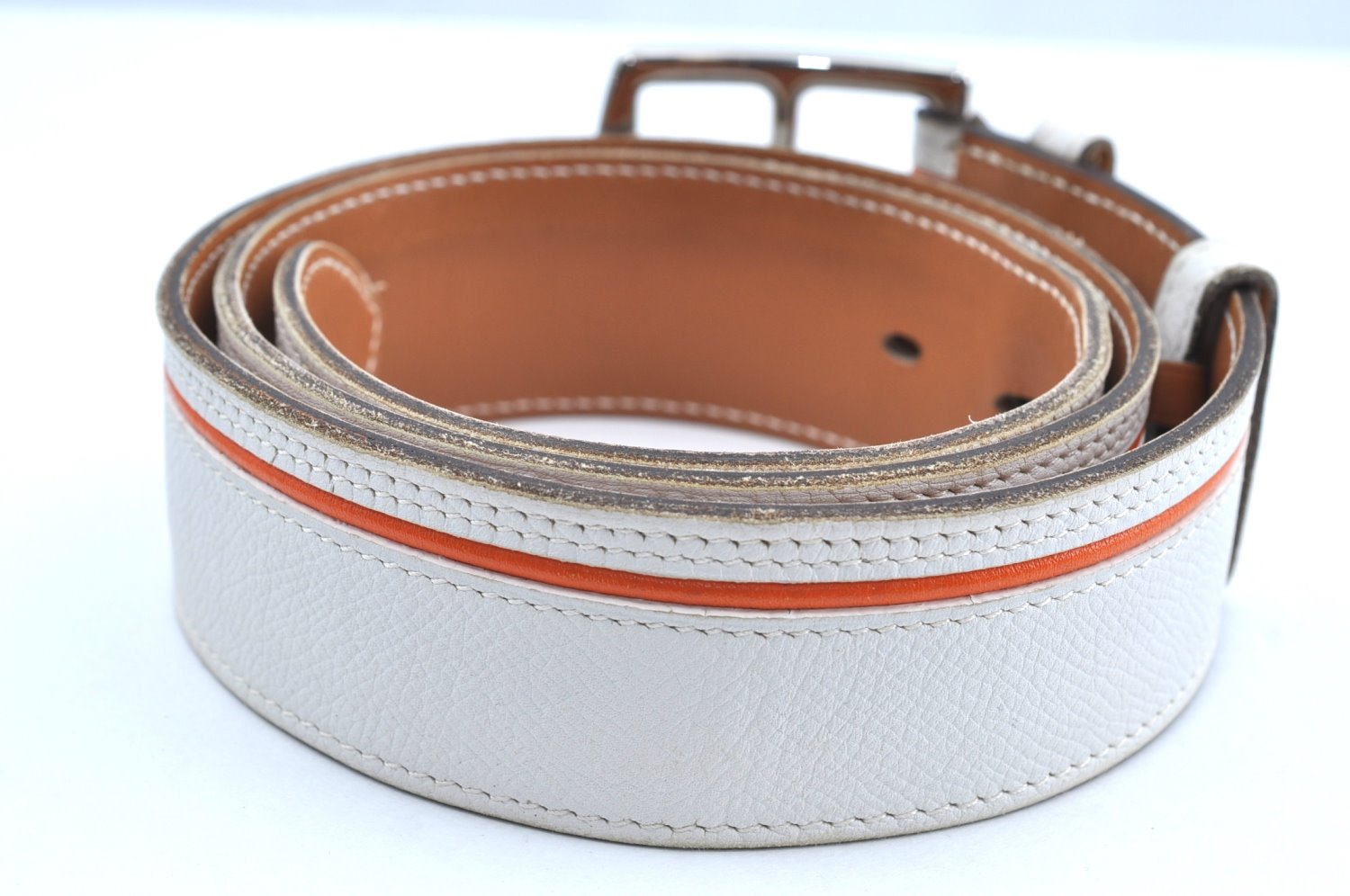 Authentic HERMES Leather Belt Size80cm 29.9-33.9