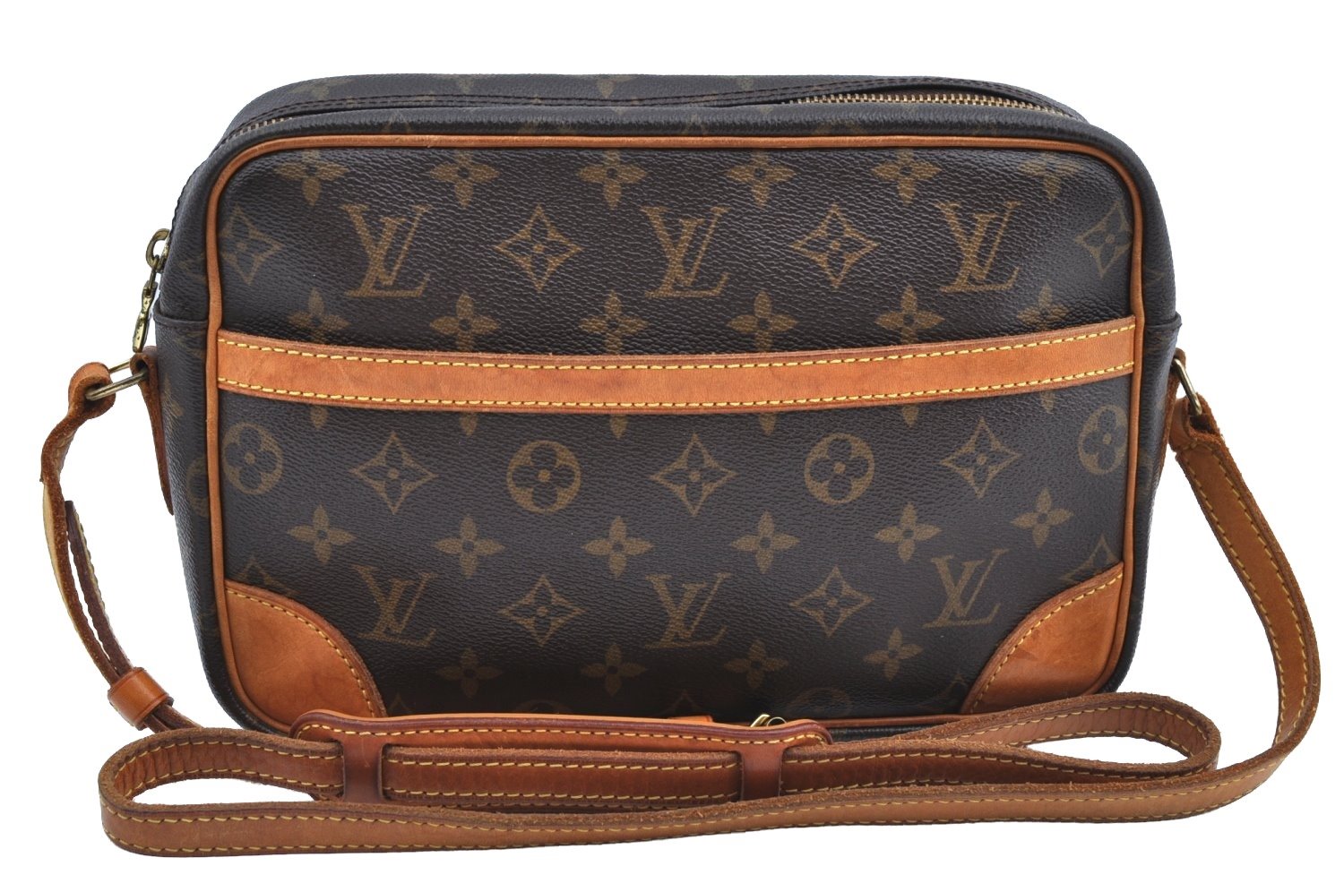 Authentic Louis Vuitton Monogram Trocadero 27 Shoulder Cross Bag M51274 LV K4517