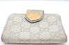 Auth GUCCI Lovely Heart Guccissima GG Leather Bifold Wallett 203548 White K4520