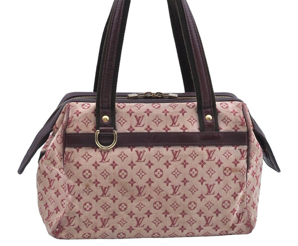 Authentic Louis Vuitton Monogram Mini Josephine PM Hand Bag Pink M92216 LV K4522