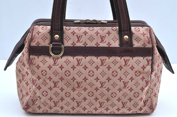 Authentic Louis Vuitton Monogram Mini Josephine PM Hand Bag Pink M92216 LV K4522