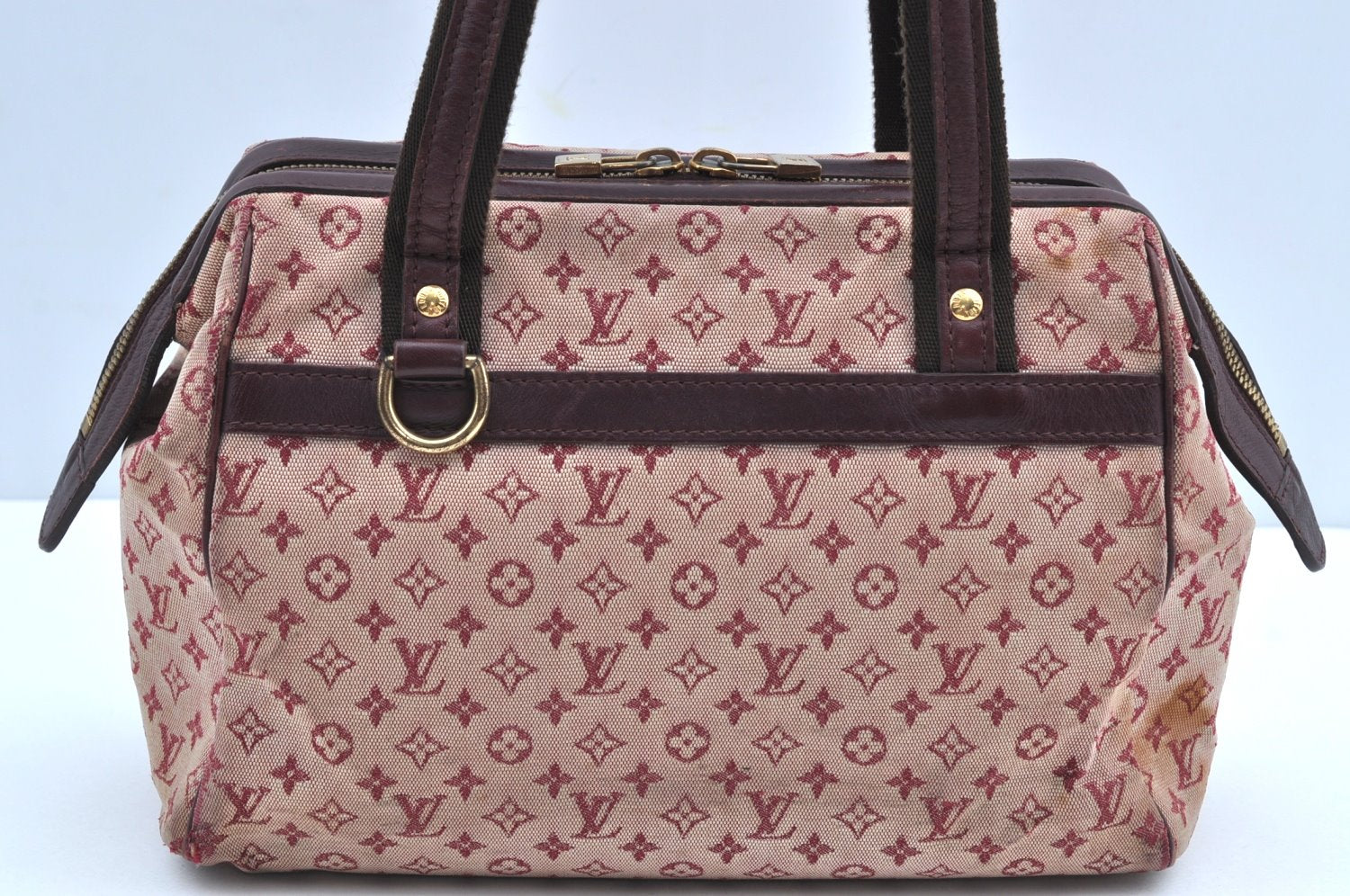 Authentic Louis Vuitton Monogram Mini Josephine PM Hand Bag Pink M92216 LV K4522