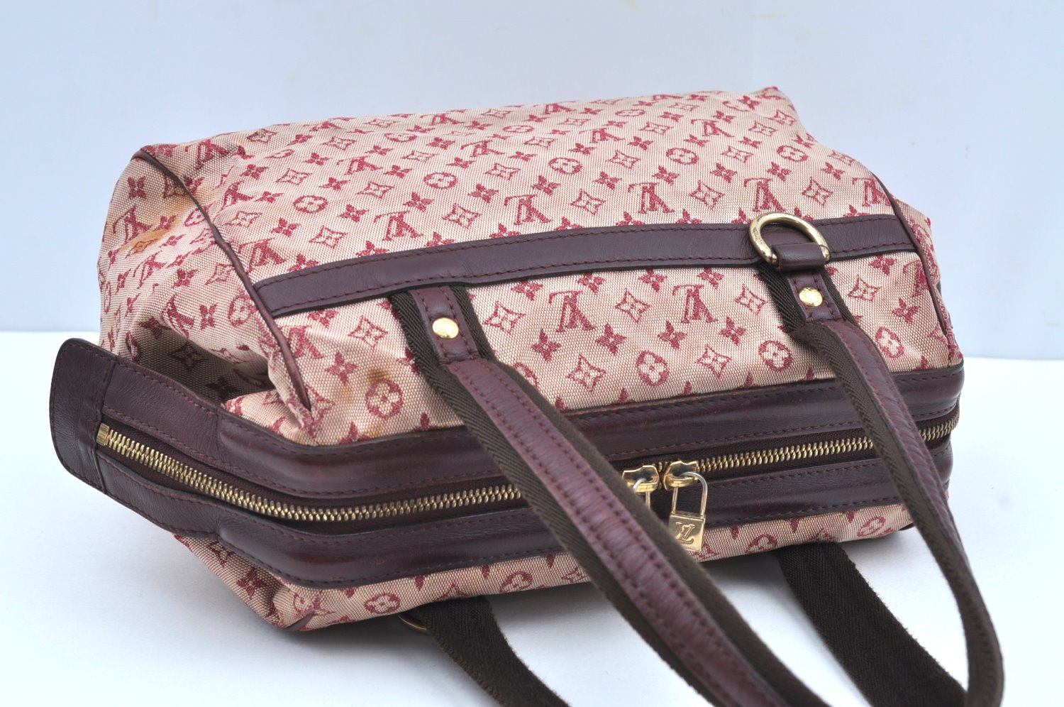 Authentic Louis Vuitton Monogram Mini Josephine PM Hand Bag Pink M92216 LV K4522
