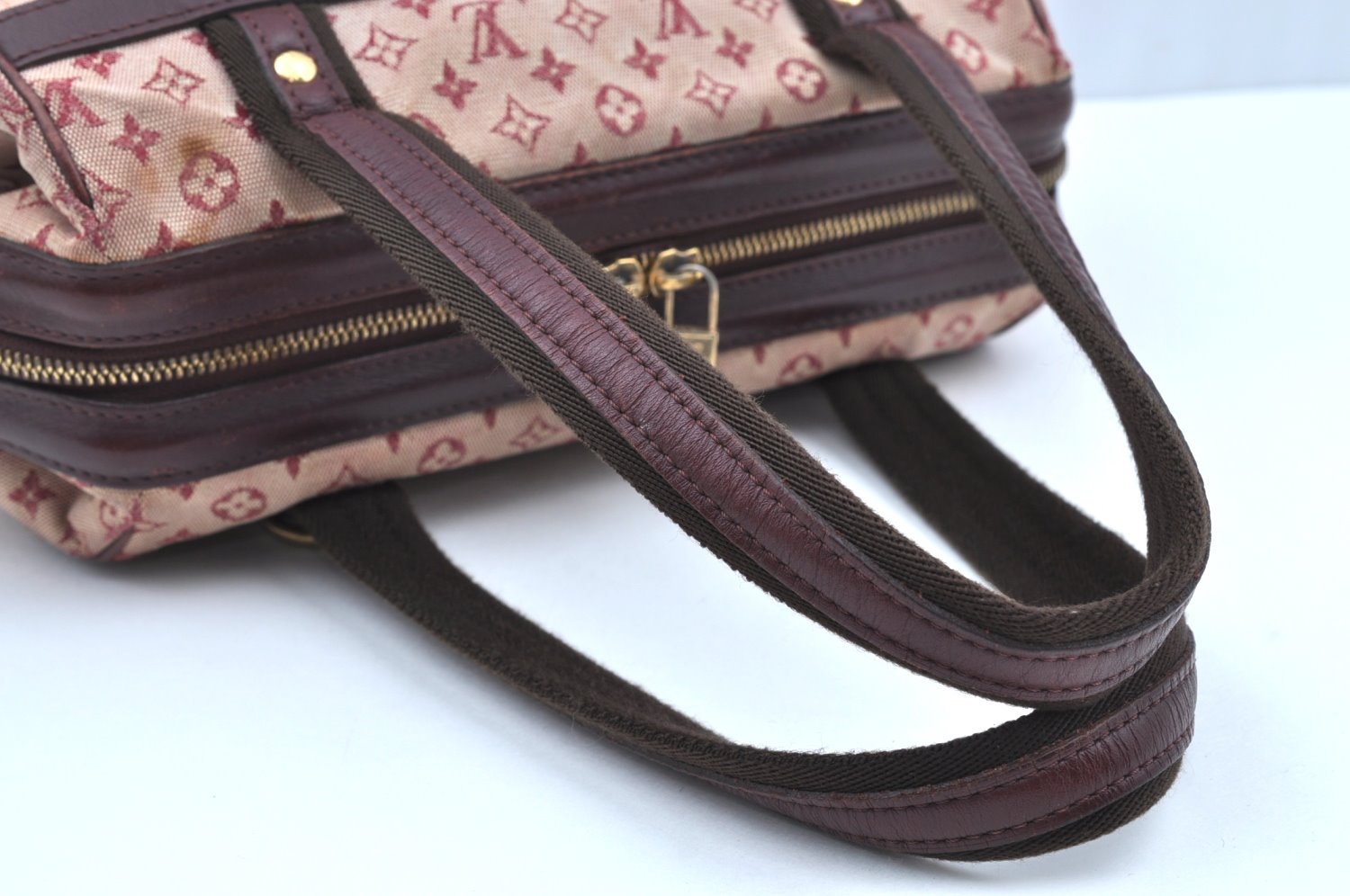 Authentic Louis Vuitton Monogram Mini Josephine PM Hand Bag Pink M92216 LV K4522