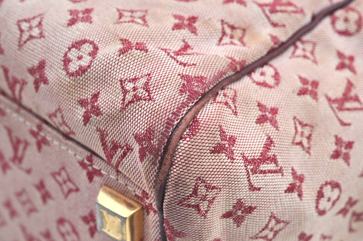 Authentic Louis Vuitton Monogram Mini Josephine PM Hand Bag Pink M92216 LV K4522