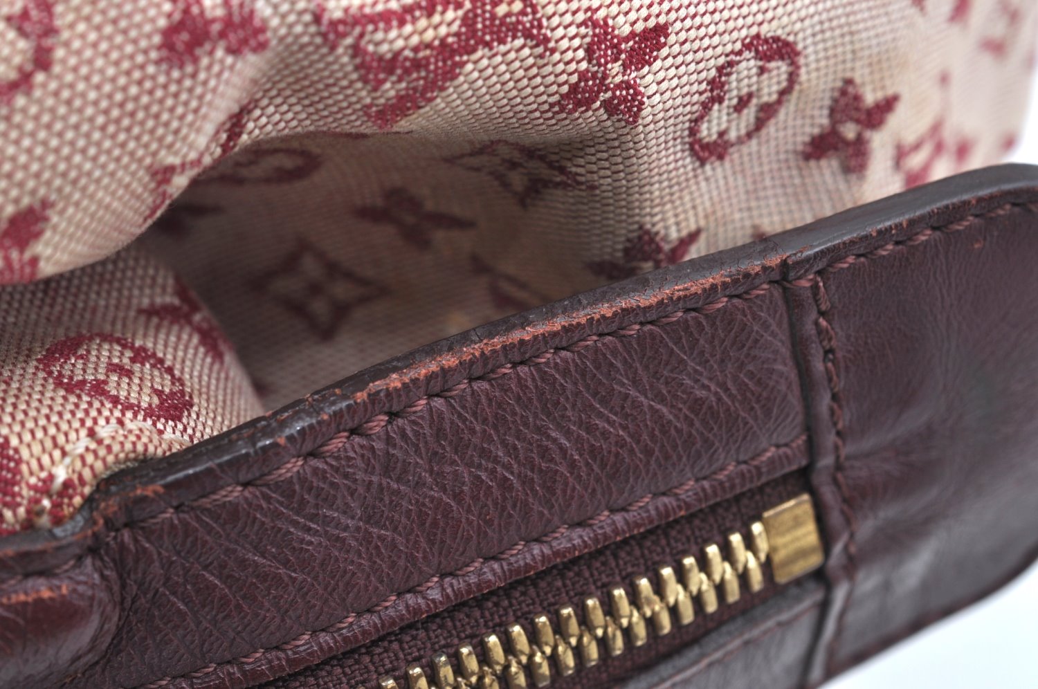 Authentic Louis Vuitton Monogram Mini Josephine PM Hand Bag Pink M92216 LV K4522