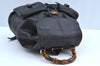Authentic GUCCI Bamboo Backpack Leather Black K4530