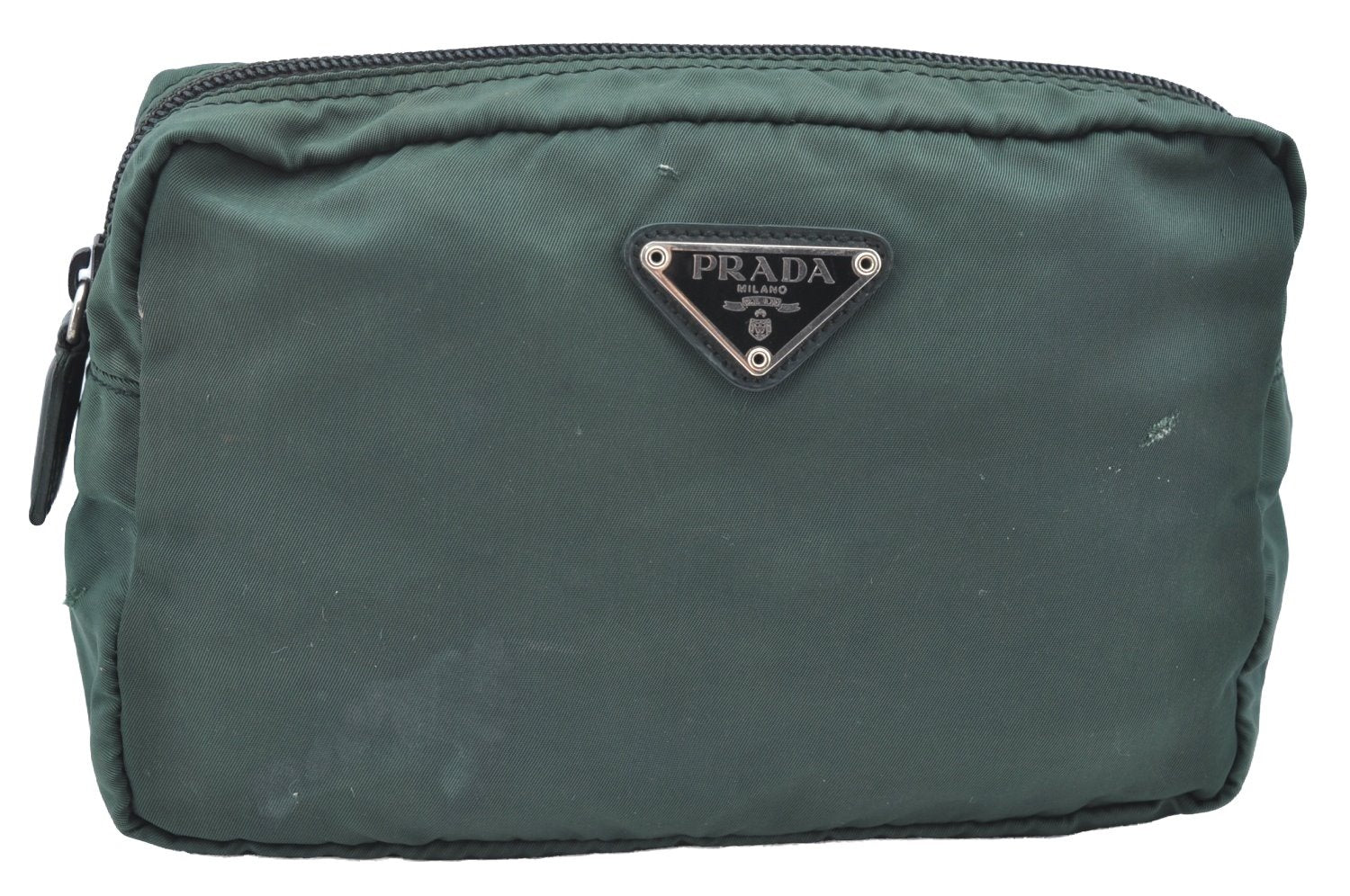 Authentic PRADA Nylon Tessuto Pouch Purse Green K4534