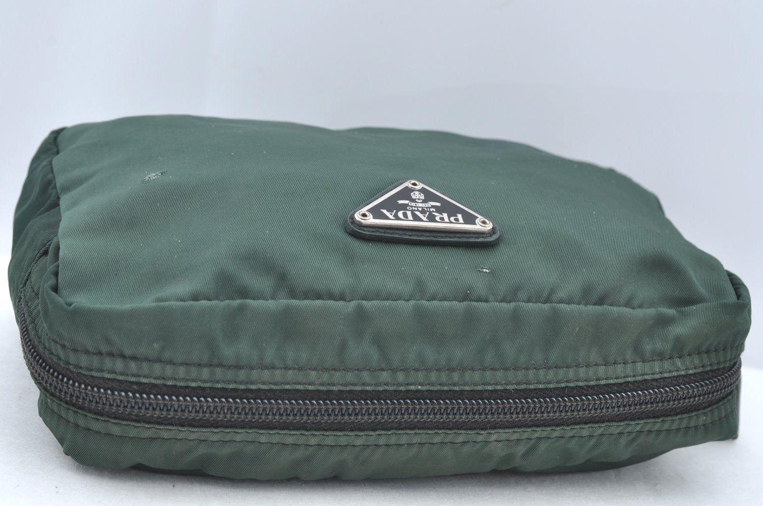 Authentic PRADA Nylon Tessuto Pouch Purse Green K4534