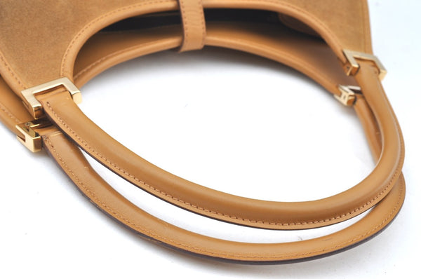 Authentic GUCCI Jackie Shoulder Hand Bag GG Suede Leather 0021068 Brown K4539