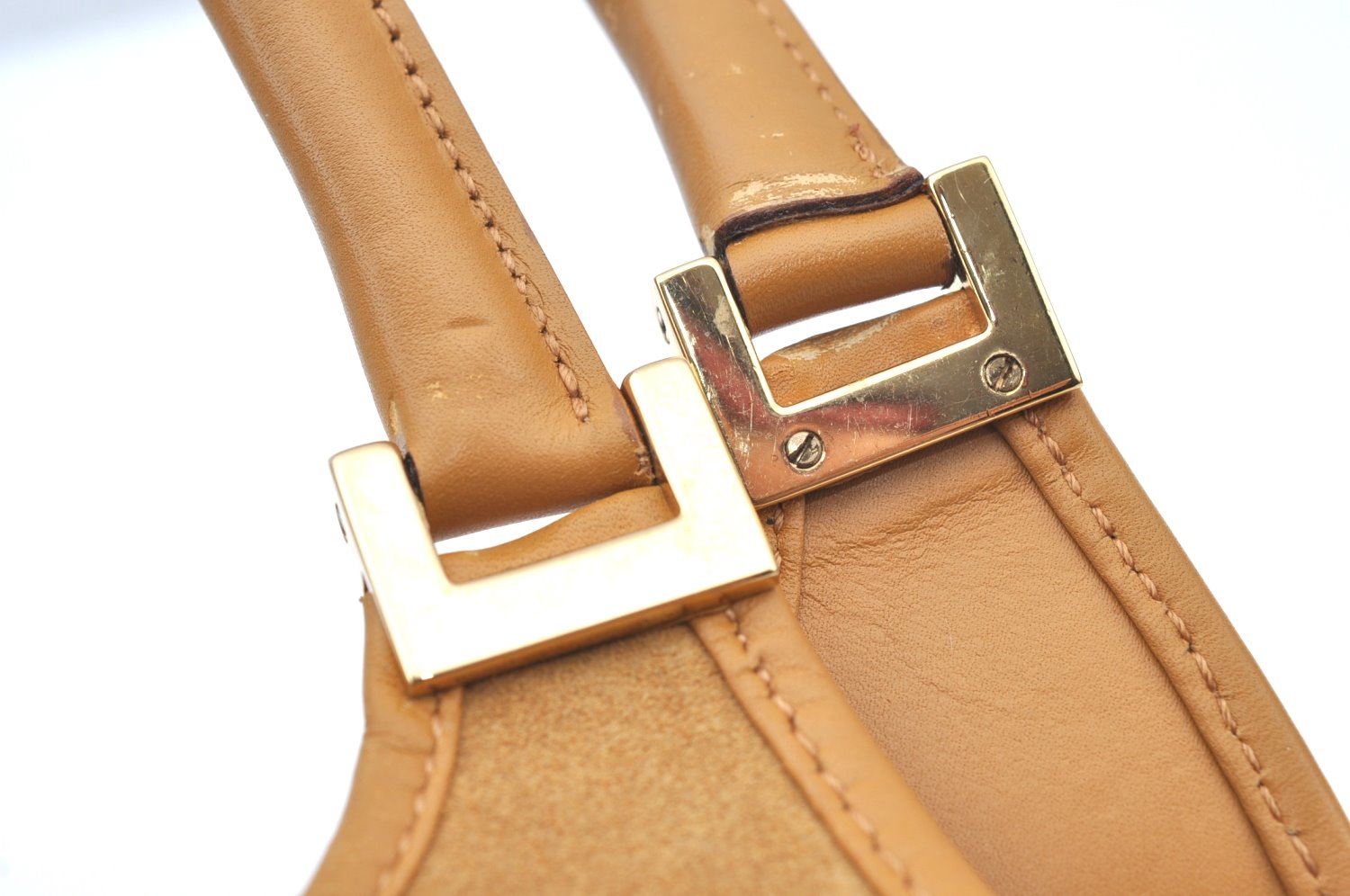 Authentic GUCCI Jackie Shoulder Hand Bag GG Suede Leather 0021068 Brown K4539