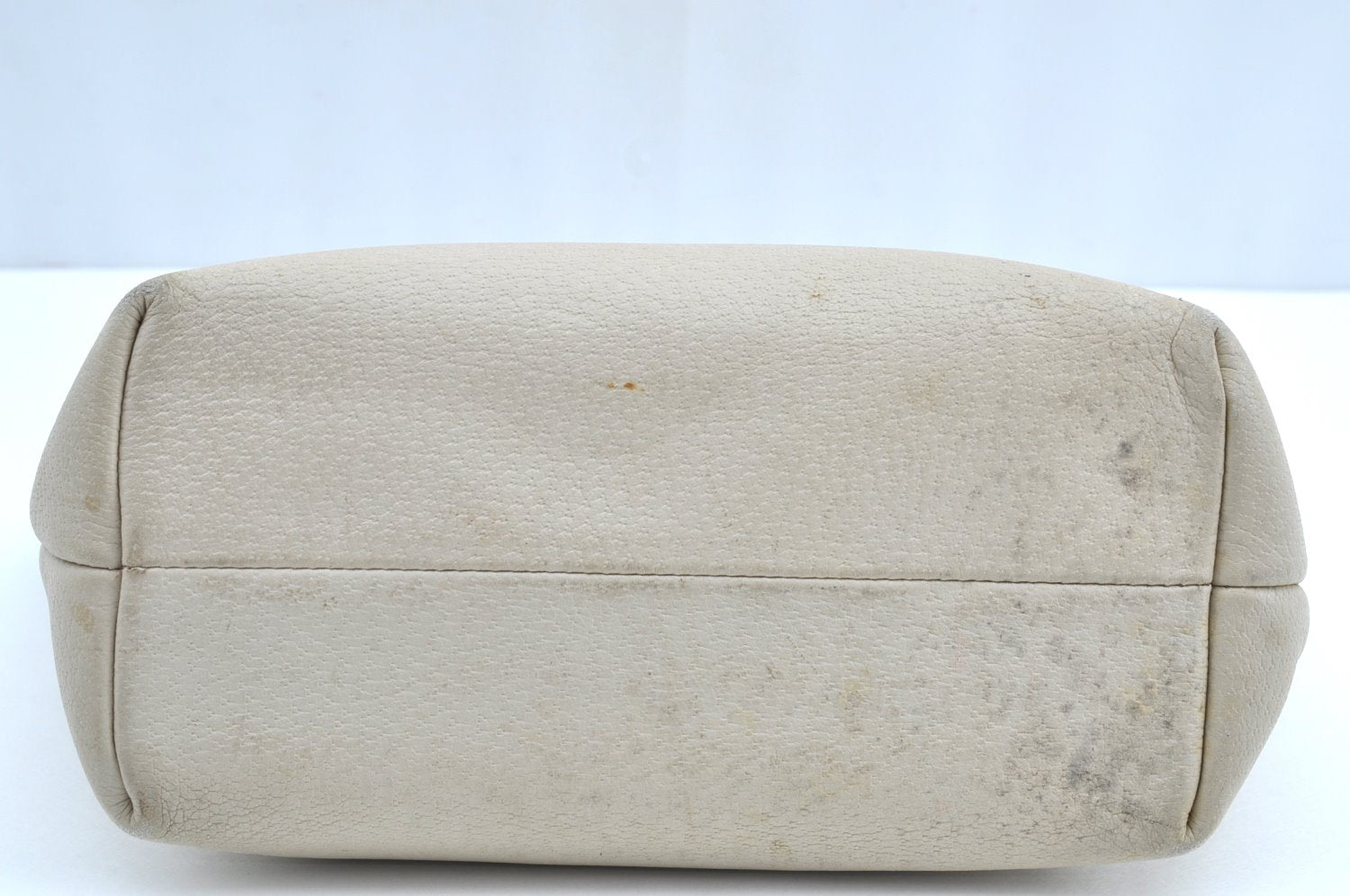 Authentic GUCCI Vintage Hand Tote Bag Leather 147654 White K4540